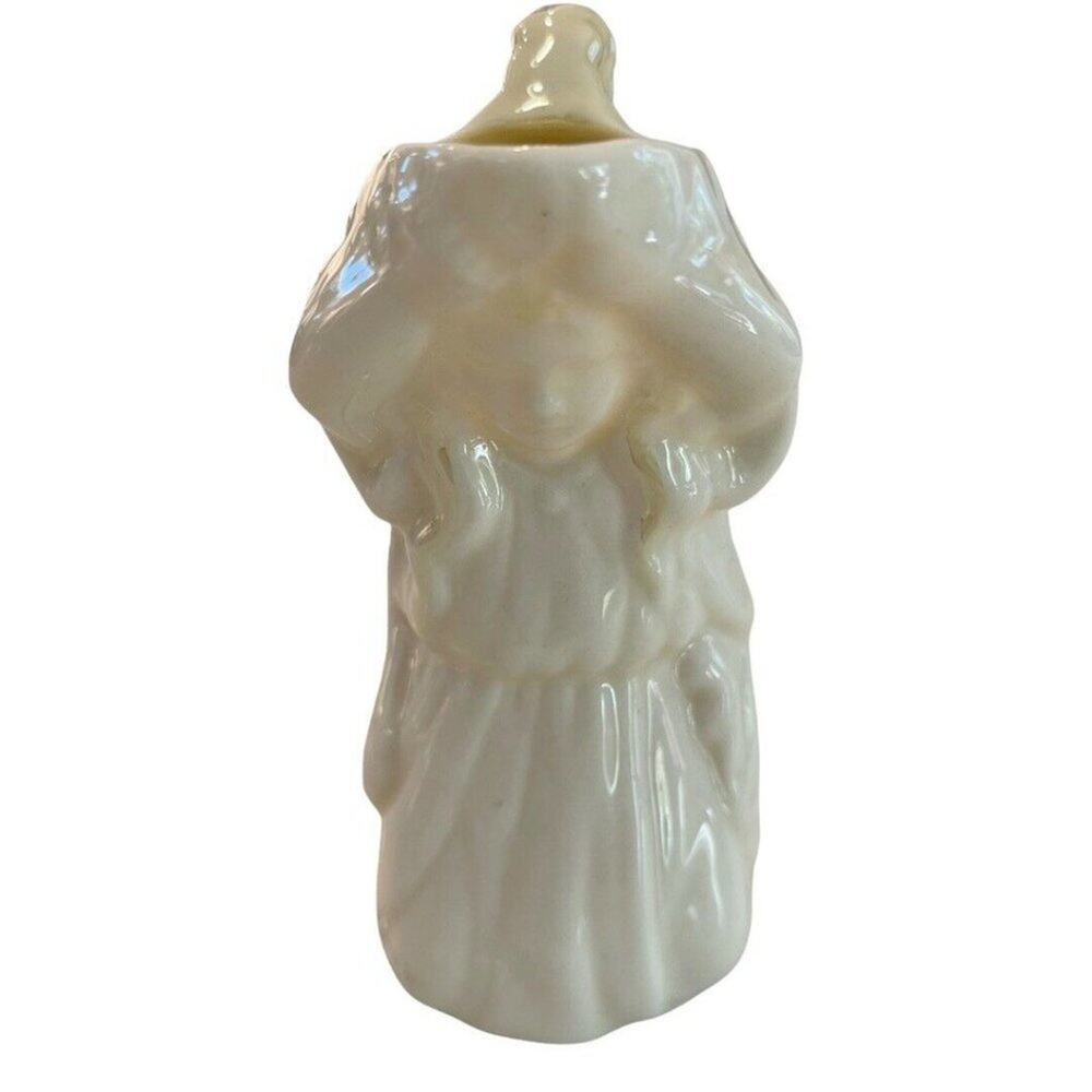 Vintage Beleek Irish Parian China 4.5” Tall Girl Pitcher